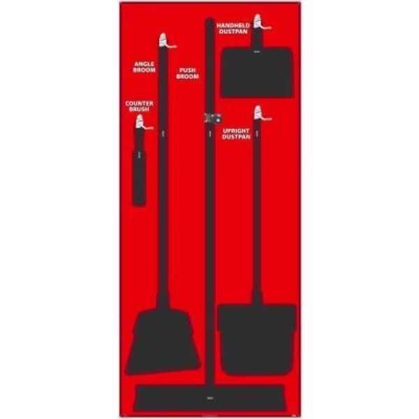 National Marker Janitorial Shadow Board, Red on Black, General Purpose Composite -, Nmc, Mfr#: SB105ACP